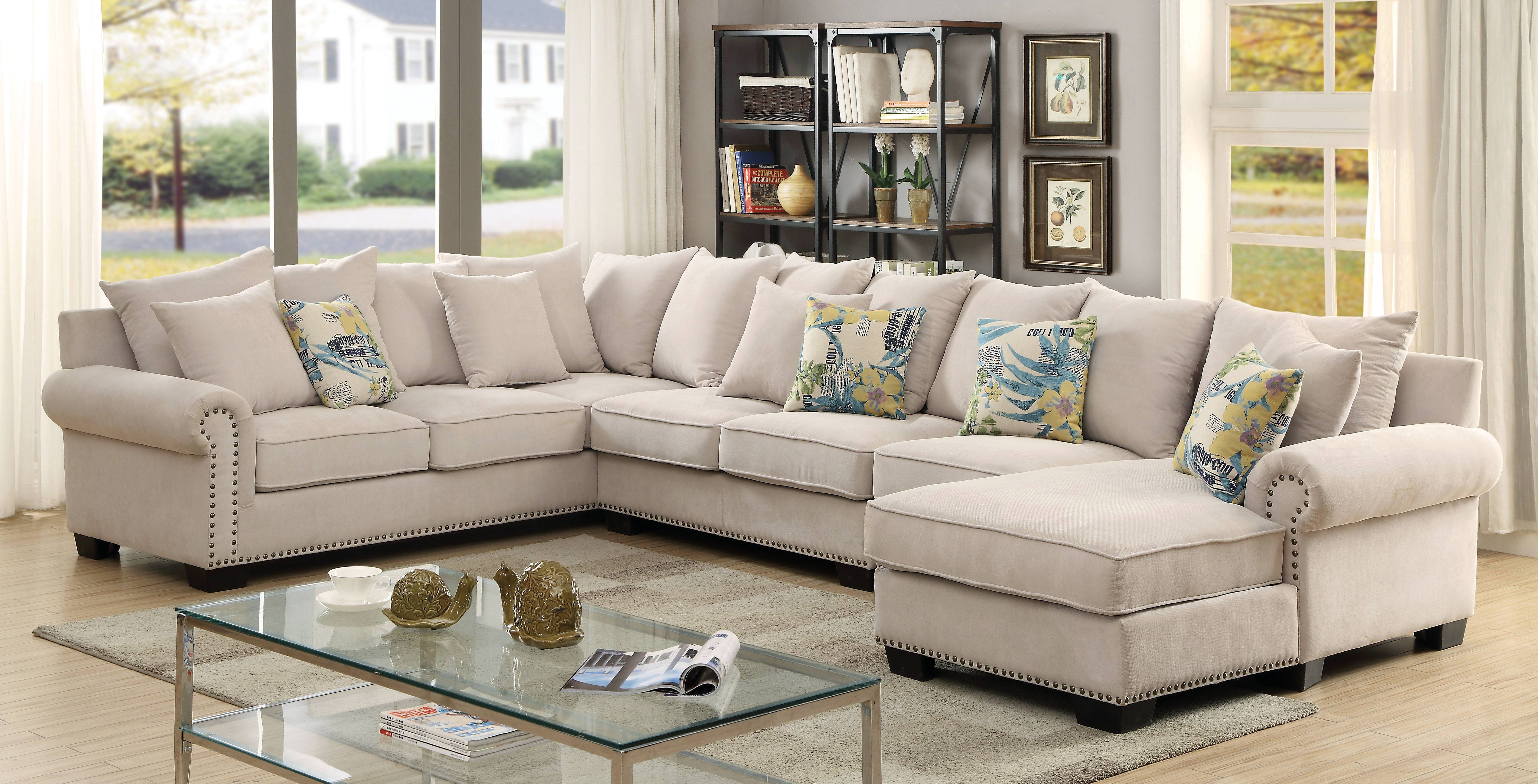 Pradeep Transitional Upholstered Armless Chair in Beige